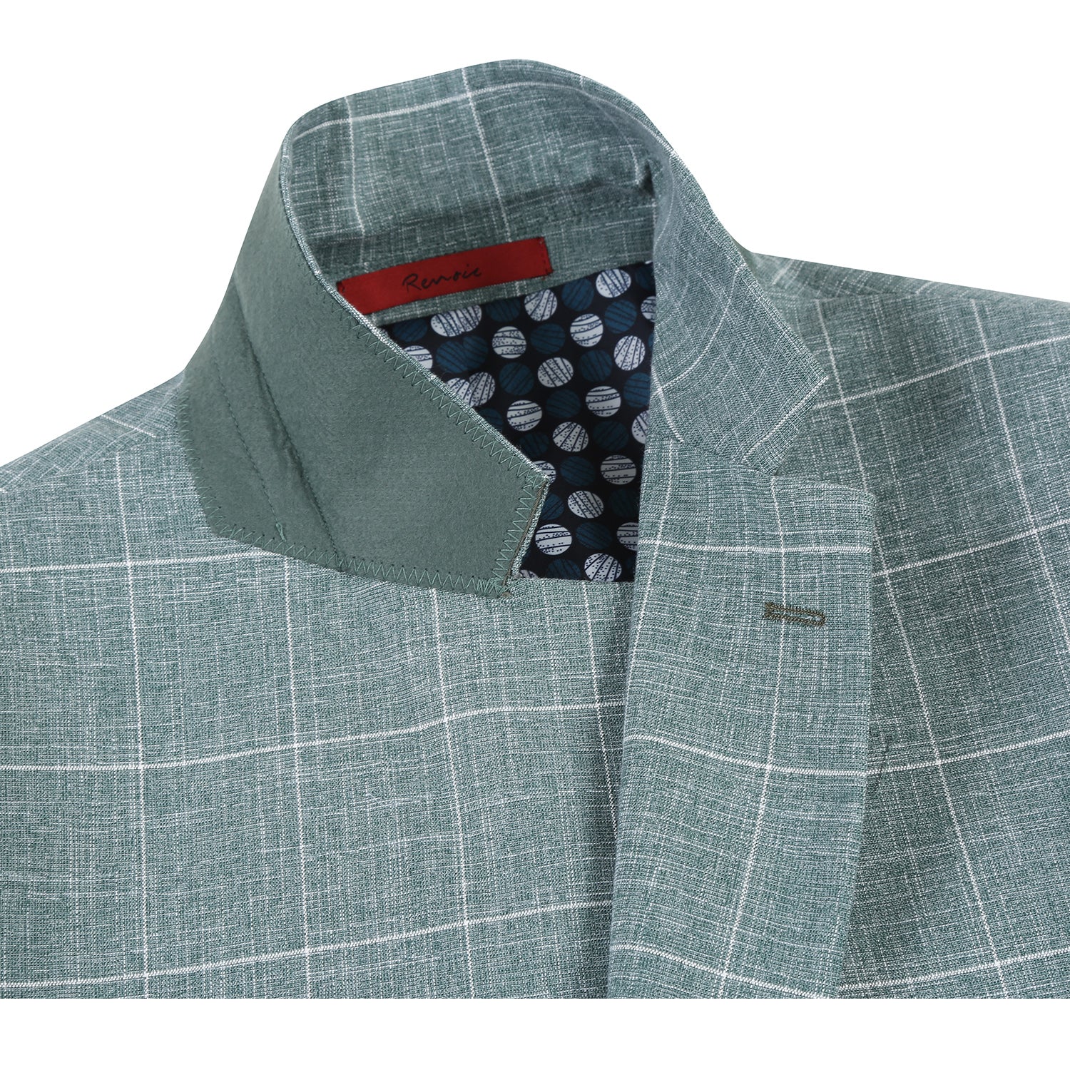 Single Breasted Windowpane Blazer - Turqoise