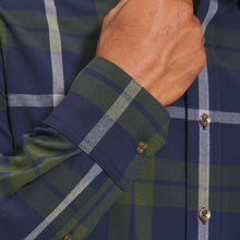 Load image into Gallery viewer, Mizzen+Main City Flannel - Olive/Navy Large Plaid
