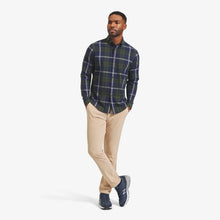 Load image into Gallery viewer, Mizzen+Main City Flannel - Olive/Navy Large Plaid
