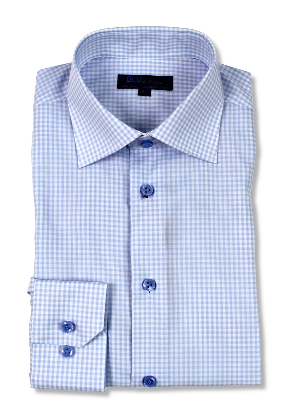 Blu by Polifroni Powder Blue Check Dress Shirt