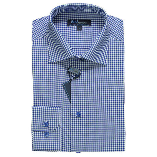 Blu by Polifroni Royal Blue Check Dress Shirt
