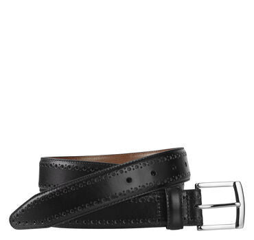 Johnston & Murphy Perfed-Edge Belt - Black