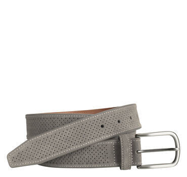 Johnston & Murphy Perfed Suede Belt - Gray