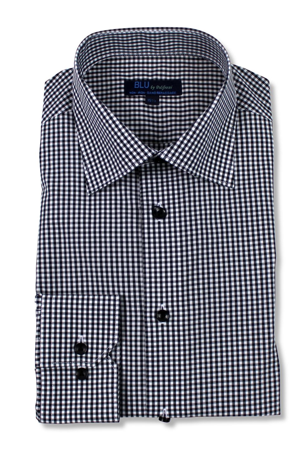Blu by Polifroni Black Check Dress Shirt