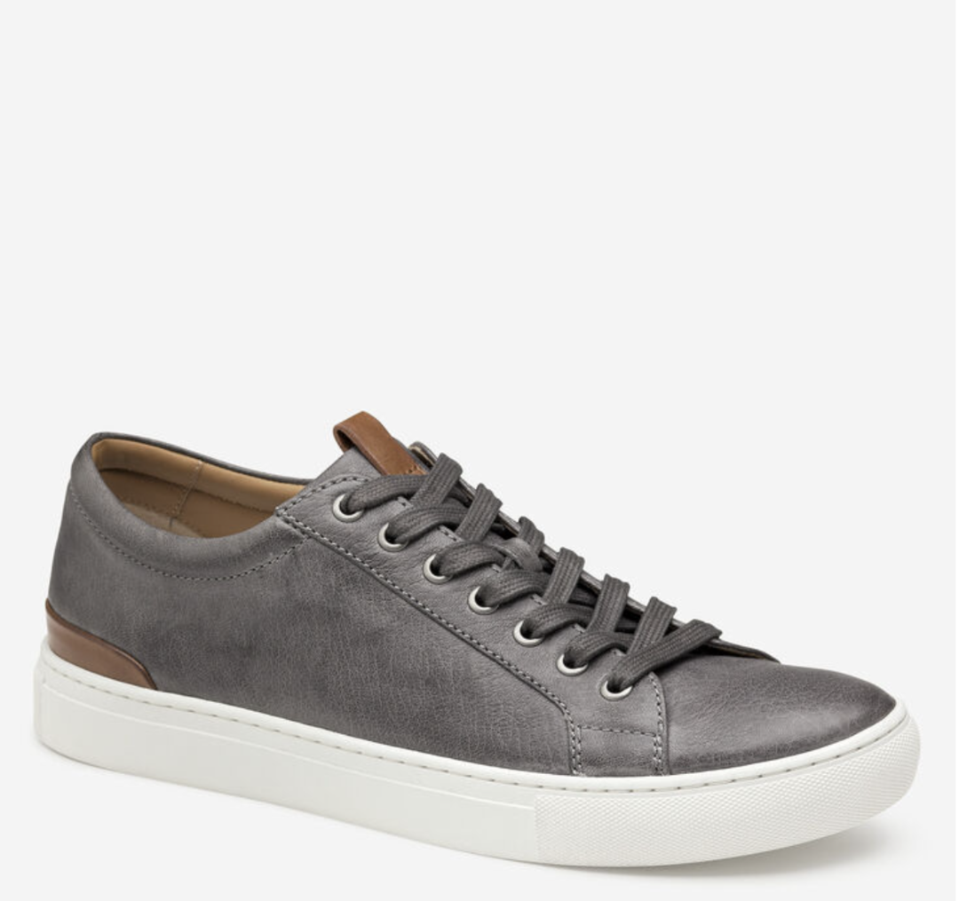 Johnston & Murphy Banks Lace-To-Toe - Gray Italian Washed Sheepskin