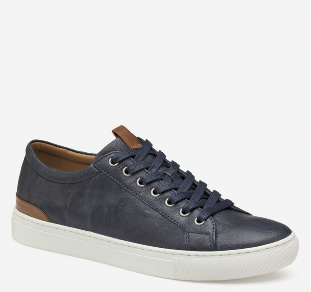 Johnston & Murphy Banks Lace-To-Toe - Navy Italian Washed Sheepskin