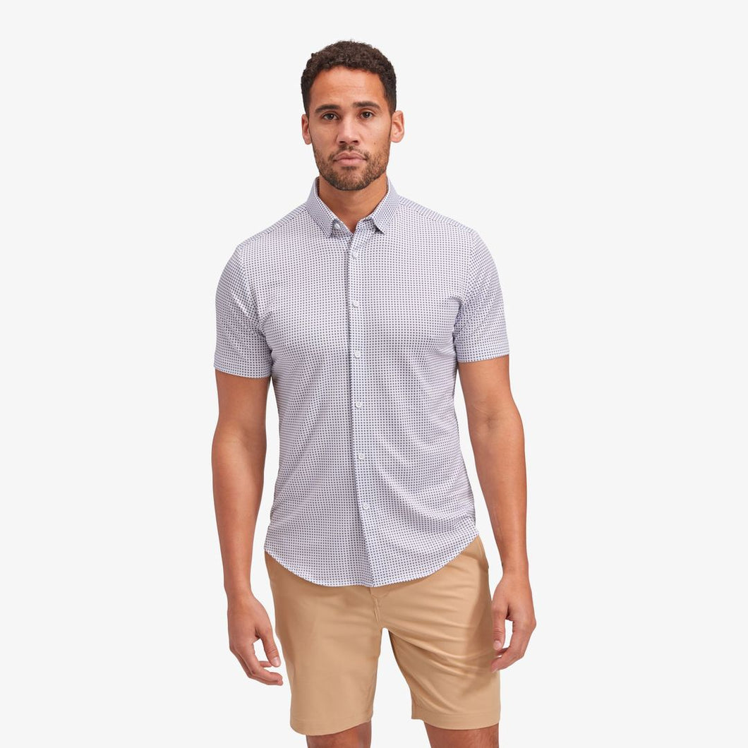 Mizzen + Main Halyard Button Up - Blue Geo Twill Print