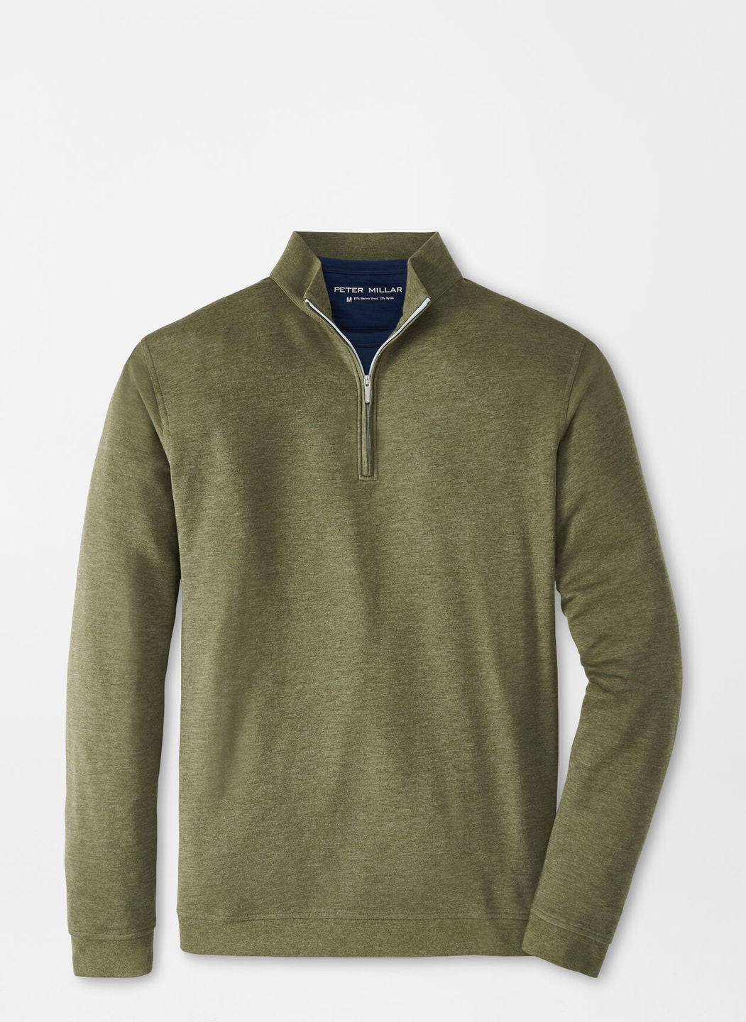 Crown Comfort Interlock Quarter-Zip - Military | Peter Millar