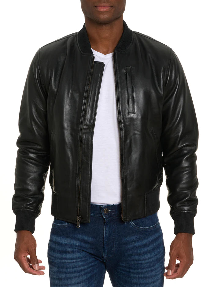 Voyager Leather Outerwear - Black | Robert Graham