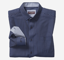 Load image into Gallery viewer, Long-Sleeve Dress Shirt -  Navy Twill Windowpane | Johnston &amp; Murphy
