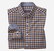 Load image into Gallery viewer, Long-Sleeve Dress Shirt - Brown Quad Check | Johnston &amp; Murphy
