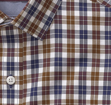Load image into Gallery viewer, Long-Sleeve Dress Shirt - Brown Quad Check | Johnston &amp; Murphy
