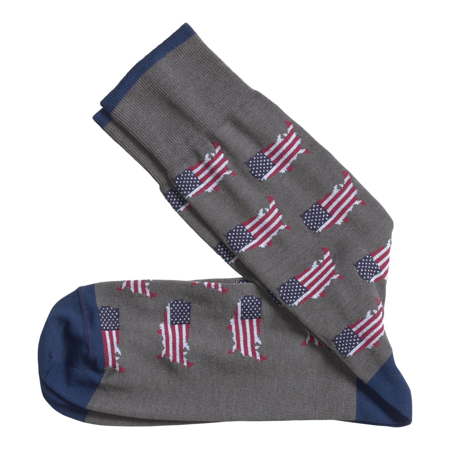 Patriotic Flag Socks - Charcoal | Johnston & Murphy