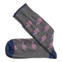 Load image into Gallery viewer, Patriotic Flag Socks - Charcoal | Johnston &amp; Murphy
