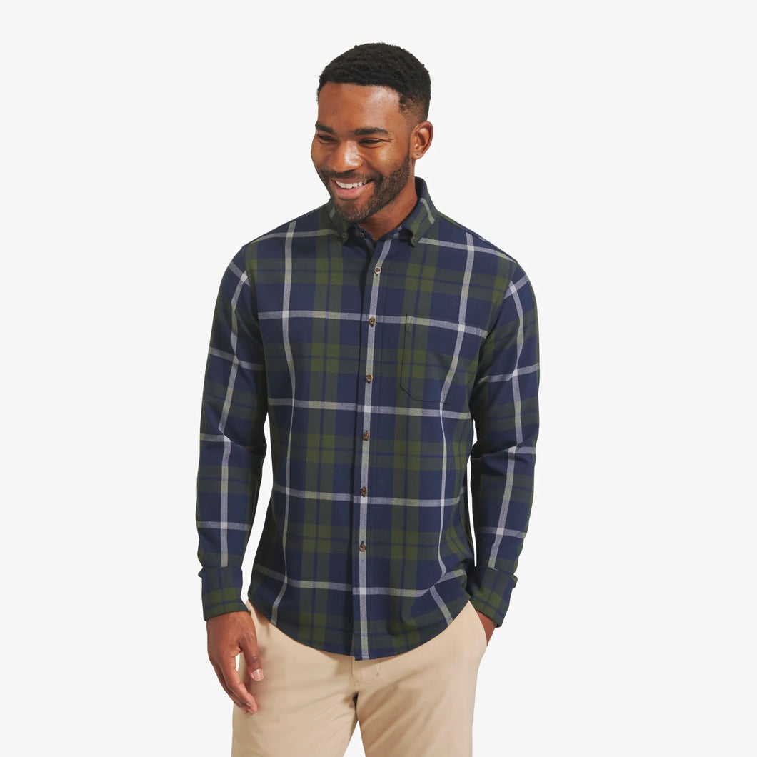 Mizzen+Main City Flannel - Olive/Navy Large Plaid