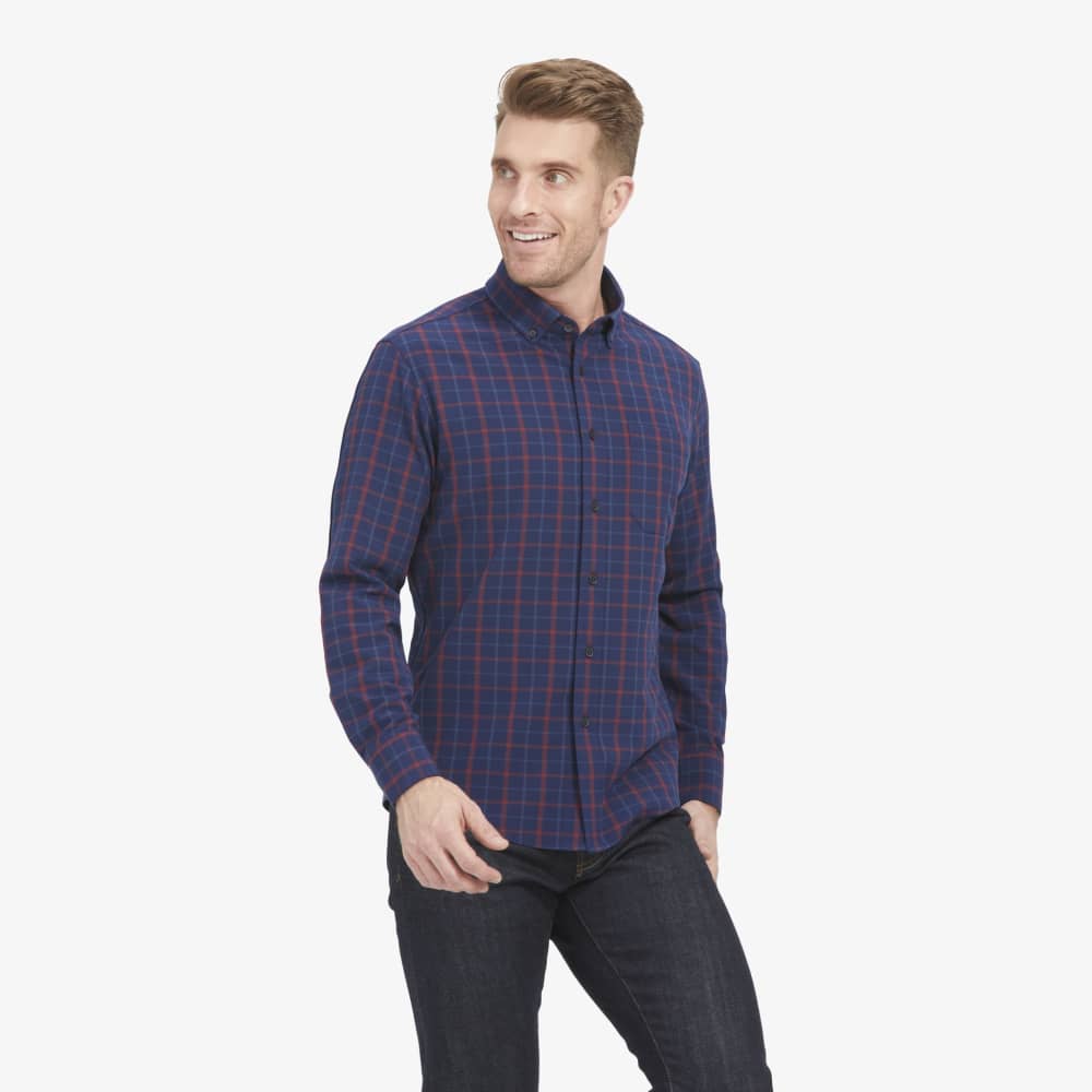Mizzen+Main City Flannel-Navy Red Multi Large Plaid