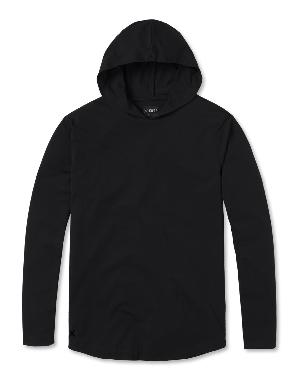 L/S Hooded Curve-Hem - Black | Cuts