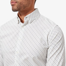 Load image into Gallery viewer, Leeward Dress Shirt - White/Blue Dot Geo Print | Mizzen+Main

